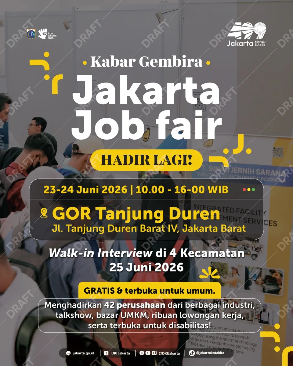 Job Fair Kabupaten Trenggalek 2026 (Suku Dinas TKTE Wilayah Kabupaten Trenggalek Barat) : 23-24 Juni 2026
